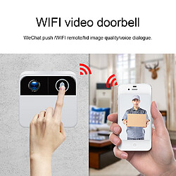 Universal 720p Smart WiFi Sonnette Interphone Wi-Fi Sonnette pour l'appartement Deux façons Audio Caméra de sécurité sans fil Alerte d'accès à la maison | Sonnette (blanc) pas cher