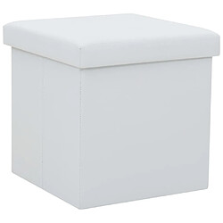 vidaXL Tabourets de rangement pliables lot de 2 blanc similicuir