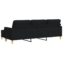 Acheter vidaXL Canapé à 3 places avec repose-pieds Noir 210 cm Tissu