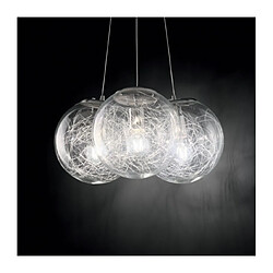 Ideal Lux Suspension Mapa Métal Nickel 3 ampoules 39cm