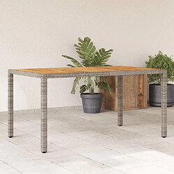 Maison Chic Table de jardin | Table d'extérieur et dessus en bois d'acacia gris résine tressée -GKD59303