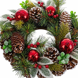 Acheter BigBuy Christmas Couronne de Noël Rouge Vert Multicouleur Plastique Foam Ananas 30 x 30 cm