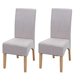 Decoshop26 Lot de 2 chaises de salle à manger cuisine Latina design élégant tissu crème beige 04_0000243