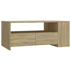 vidaXL Table basse chêne sonoma 102x55x42 cm bois d'ingénierie