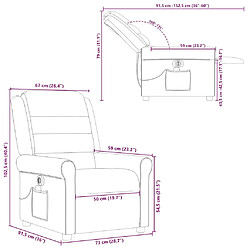 vidaXL Fauteuil de massage inclinable électrique Taupe Tissu pas cher