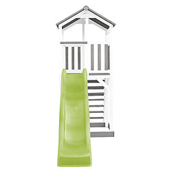 AXI Beach Tower Aire de Jeux avec Toboggan en VERT Clair & Bac à Sable | Grande Maison Enfant extérieur en Gris & BLANC | Cabane de Jeu en Bois FSC