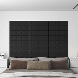 vidaXL Panneaux muraux 12 pcs Noir 30x15 cm Similicuir 0,54 m²