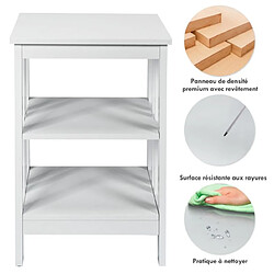 Avis Helloshop26 Lot de 2 tables de chevet moderne à 3 niveaux 40 x 40 x 61 cm table de nuit avec coussinets antidérapants pour salon/chambre blanc 20_0004895