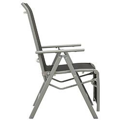 Avis Maison Chic Chaise de jardin - Fauteuil d'extérieur inclinable Textilène et aluminium Argenté -MN98990