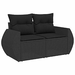 Avis vidaXL Salon de jardin 6 pcs avec coussins noir résine tressée