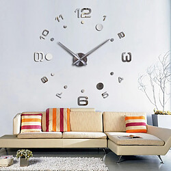 moderne diy grande horloge murale grande montre 3d miroir quartz analogique horloge argent pas cher