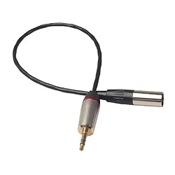 Câble de connecteur audio de microphone de cordon de câble de mâle de 3.5mm à XLR mâle 0.3m