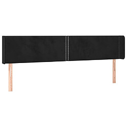 Maison Chic Tête de lit moderne avec oreilles pour chambre - Décoration de lit Noir 163x16x78/88 cm Velours -MN38498