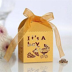 Wewoo 100 PCS Baby Shower Party Candy Box Coffret Cadeau MariageTaille 5 x 5 x 8cm Or