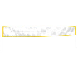 vidaXL Filet de badminton jaune et noir 600x155 cm tissu PE