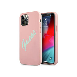 Guess Maroquinerie Guess Coque pour Apple iPhone 12 Pro Max Collection Silicone Vintage en TPU Rose