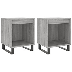 Maison Chic Lot de 2 Tables de chevet - Tables de Nuit sonoma gris 40x35x50 cm bois ingénierie