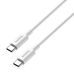 PHONECARE Câble de Charge Type C - Type C 100W 5Ah Accetel pour Apple iPhone 15 - Blanc