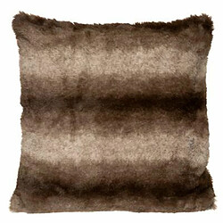 Coussin Imitation Fourrure Grizzli 45x45cm Marron