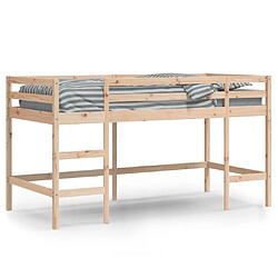 Avis Vidaxl Lit mezzanine enfants échelle 90x200 cm bois pin massif