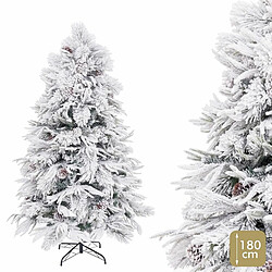 BigBuy Christmas Sapin de Noël PVC Polyéthylène Ananas Enneigé 80 x 80 x 180 cm