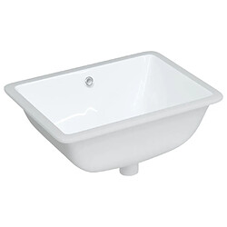 vidaXL Évier salle de bain blanc rectangulaire céramique