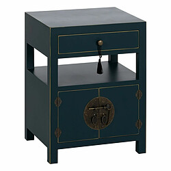 BigBuy Home Table de Nuit ORIENTE Bleu Bois MDF 50 x 40 x 66 cm