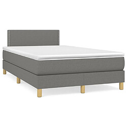 Maison Chic Lit Adulte - Lit simple Lit à sommier tapissier avec matelas moelleux - Meuble de Chambre - Gris foncé 120x200cm Tissu -MN13170