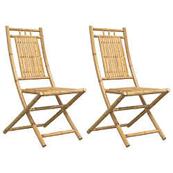 vidaXL Chaises pliables de jardin lot de 2 46x66x99 cm bambou