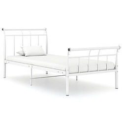 vidaXL Cadre de lit sans matelas blanc métal 100x200 cm