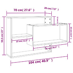 vidaXL Étagères murales Gris béton 104x20x58,5 cm Bois d'ingénierie pas cher