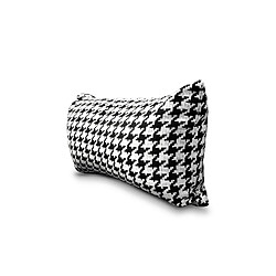 Coussin avec Rembourrage Design Pied-de-Poule Ribe Kuatéh Noir et Blanc 55x30 cm