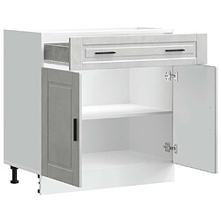 Acheter vidaXL Armoire de cuisine Porto gris béton bois d'ingénierie