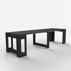 Avis Ahd Amazing Home Design Table console extensible peu encombrante 237cm pour salon moderne Garda | Couleur: Noir