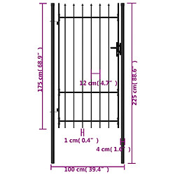 Acheter vidaXL Portillon simple - Noir