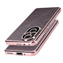 Avizar Coque pour Honor 200 Pro Dos Transparent Contour effet Chromé Rose Champagne