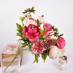 Avis fleurs de pivoine artificielle bouquet de mariage soie fleur maison dcoration rose foncé