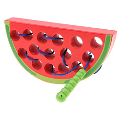 montessori bois filetage jouet caterpillar manger des fruits jeu - pastèque