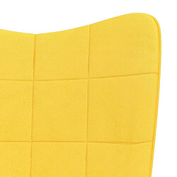 Maison Chic Chaise à bascule avec tabouret | Fauteuil Relax Jaune moutarde Tissu -GKD39171 pas cher