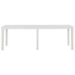 vidaXL Table de jardin 220x90x72 cm PP Blanc