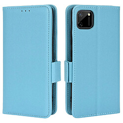 Etui en PU texture litchi avec support, bleu clair pour votre Realme C11