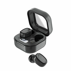 By18 Tws Casque Sans Fil Bluetooth Contrôle Tactile Réduction Du Bruit Affichage Numérique Casque De Sport Intra-Auriculaire Noir