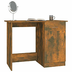 Acheter Maison Chic Bureau,Table de travail,bureau de travail pour chambre Chêne fumé 100x50x76 cm Bois d'ingénierie -GKD66698