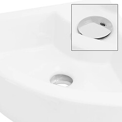 Acheter ML-Design Lavabo d'angle blanc céramique à poser/mural avec bonde de vidage 460x330x130 mm