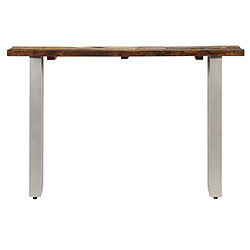 Avis vidaXL Table console Bois de récupération et acier 120x35x76 cm