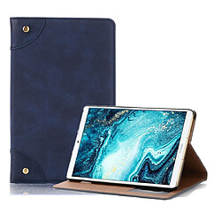 Wewoo Housse Coque Étui en cuir avec rabat horizontal de style livre rétro fentes pour cartes et porte-cartes Huawei MediaPad M6 8.4 2019 bleu foncé