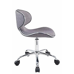 Avis Decoshop26 Tabouret de travail sur roulettes hauteur réglable et pivotant en tissu gris clair pieds métal chromé TABO10185