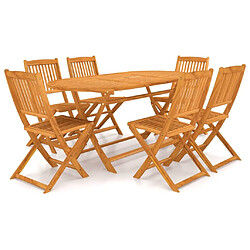 Maison Chic Mobilier à dîner de jardin pliable 7 pcs,Table et chaises d'extérieur Bois d'acacia solide -GKD392102