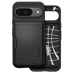 Spigen SGP Coque Porte-cartes pour Google Pixel 9 et 9 Pro Antichoc Design Fin Noir