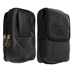 Avizar Étui multi-rangement zippée horizontale avec passant ceinture - Noir